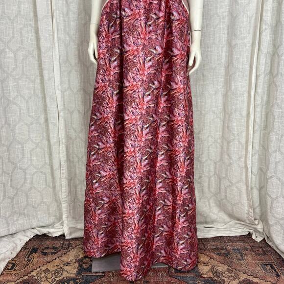 David Peck Pink Floral Gown Size 2 Silk Formal‎ Dress Floor Length - Picture 10 of 12
